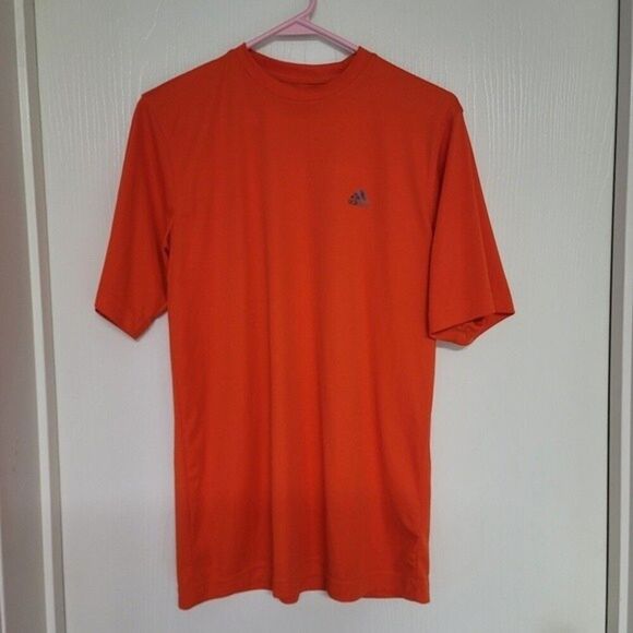 ~ mens orange Adidas climalite t shirt - Picture 1 of 4
